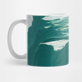 Teal Mountains Oil Effects 4 Mug